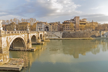 Tiber River in Rome, Italy