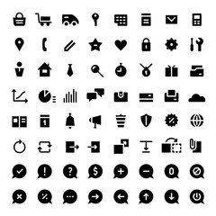 Icons set for web services. Black color.