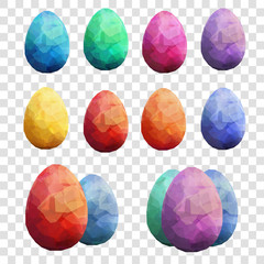 Happy Easter Transparent Vector template with eggs set