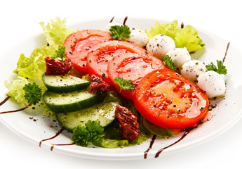 Caprese salad on white background