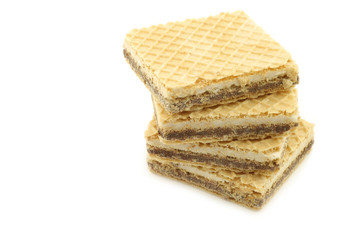 stacked cookies on a white background