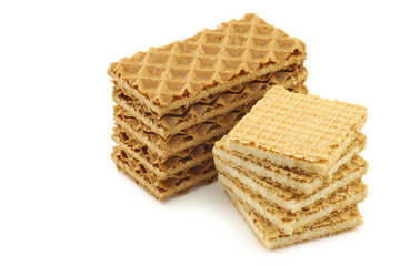 stacked cookies on a white background