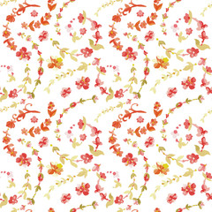 Watercolor paisley seamless background.