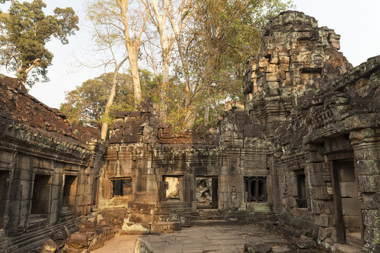Preah Khan Temple ruins in Angkor Thom, Cambodia