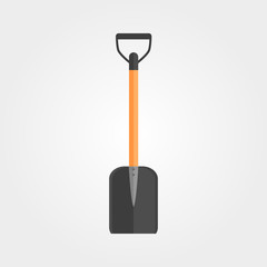 Shovel isolated on grey background. Vector illustration