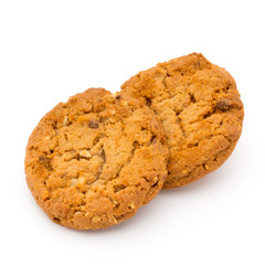 Oatmeal cookies with isolated background.