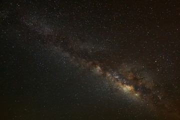 milky way galaxy on a night sky,long exposure photograph.with gr