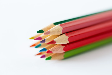 close up of crayons or color pencils