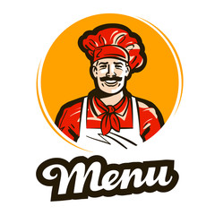 menu vector logo. restaurant, cafe, cook, chef icon