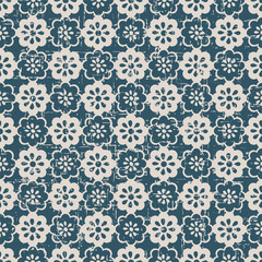 Seamless worn out antique background 317_round cross flower frame