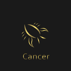 Fototapeta na wymiar Golden Cancer sign