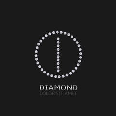 I letter with diamonds