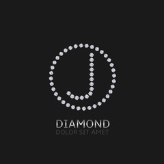 J letter with diamonds