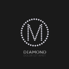 M letter with diamonds