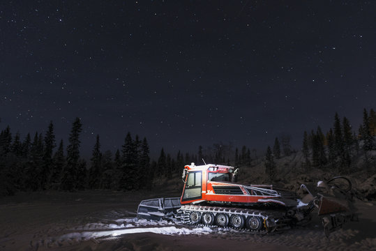 Snow Plow At Night