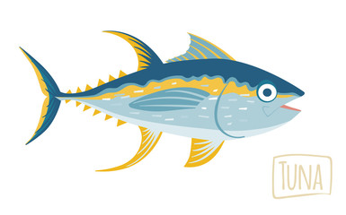 Tuna, vector cartoon illustration