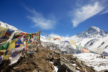 View of Machapuchare peak from Annapurna base camp