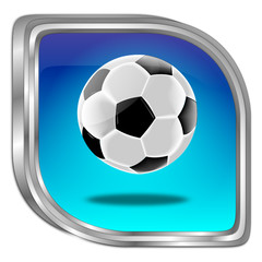 Button with Soccer ball - 3D illustration