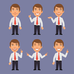 Businessman Points in Different Versions