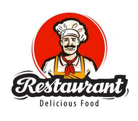 restaurant vector logo. diner, cafe, cook, chef icon