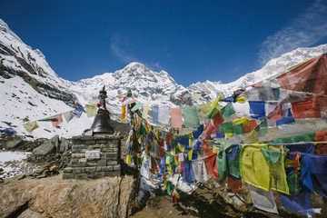 Prayer flags at Annapurna base camp