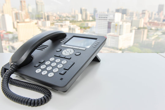 Black IP Phone for business communication