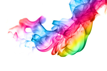 Abstract colorful flame patterns on white background