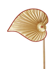 Traditional Fan Made Of Palm Leaf In Isolation