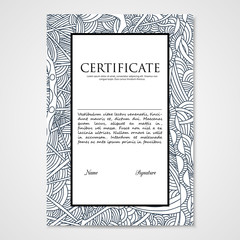 Graphic design template document with hand drawn doodle pattern.