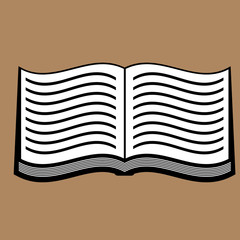 open book with the text in the form of strips