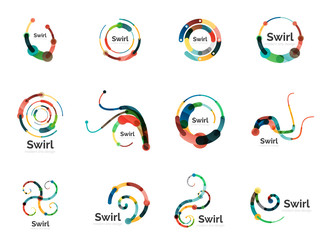 Vector swirl circle logo set