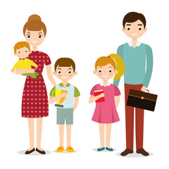 Modern flat vector illustration of cartoon kid