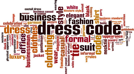 Dress code word cloud concept. Vector illustration