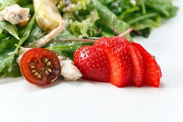 salad with  chicken and strawberry
