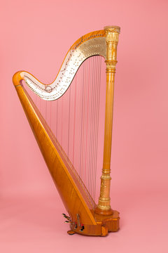 beautiful golden harp
