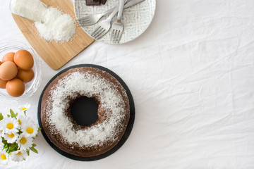 Chocolate and coconut cake
