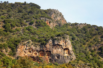 Fototapeta na wymiar Likijsky tombs on the river Daljan, Turkey