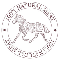 Natural meat stamp with horse