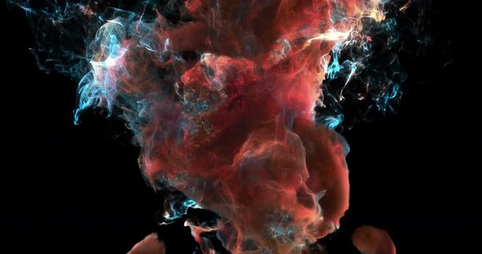Motion Background VJ Loop - Red and Blue Particles 4k + Matte
