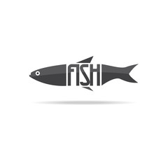 Fish logo design with white background.