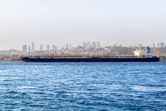 Cargo vessel in Bosphorus, Istanbul.