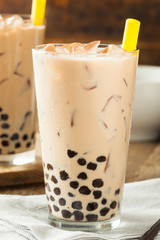 Homemade Milk Bubble Tea with Tapioca