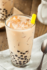 Homemade Milk Bubble Tea with Tapioca