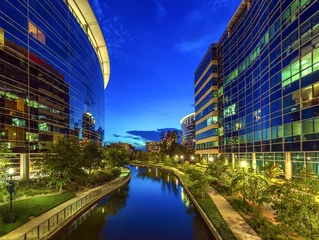 Wall murals City building The Woodlands Texas at Night