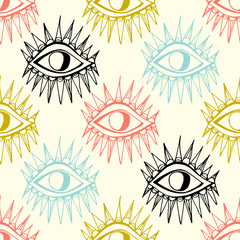 Abstract eyes seamless pattern.