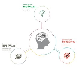 Infographic Template. Data Visualization. Can be used for workflow layout, number of options, steps, diagram, graph, presentation, round chart and web design.