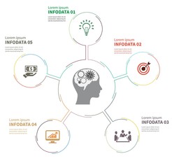 Infographic Template. Data Visualization. Can be used for workflow layout, number of options, steps, diagram, graph, presentation, round chart and web design.