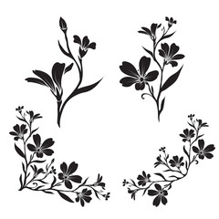 Chickweed graphic flower silhouettes