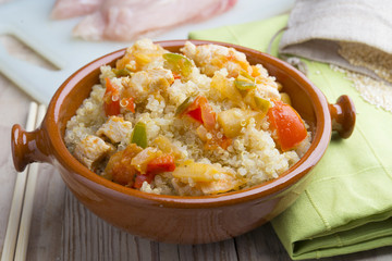 Quinoa salad with vegetables.Superfoods concept