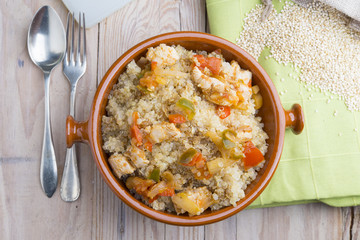 Quinoa salad with vegetables.Superfoods concept